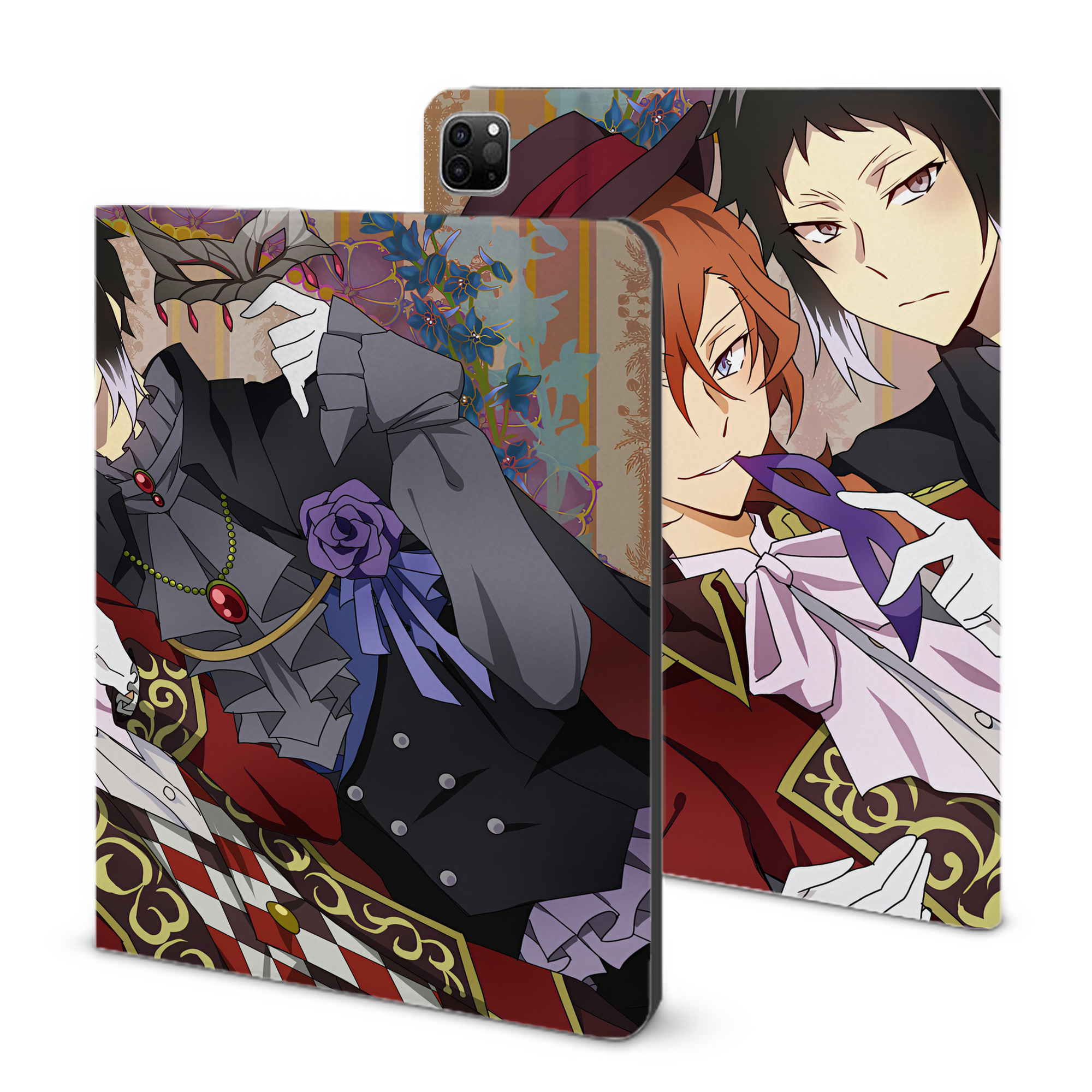 （画像用） 文豪ストレイドッグス Bungo Stray Dogs IPad ケース ブック型 PUレザー TPU 耐衝撃 軽量 薄型 ペン収納なし 全面保護 IPad 各モデル対応
